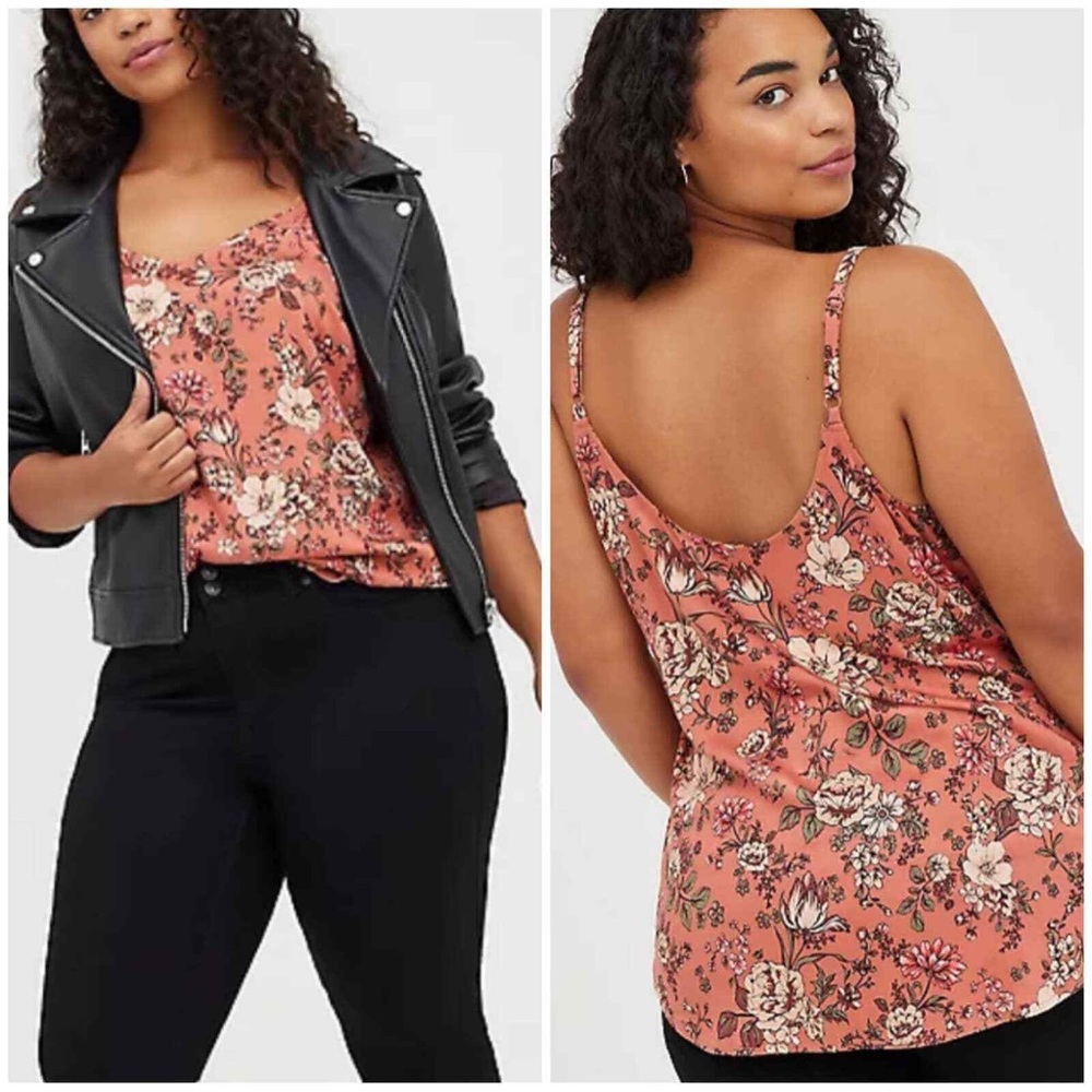 Torrid Ava Cami - Stretch Challis Floral Rust Size Large (Torrid 0)